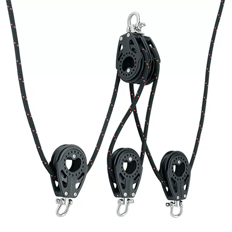 Palan VM 4 brins double, poulies Carbo 57 mm - cordage Ø 8 mm